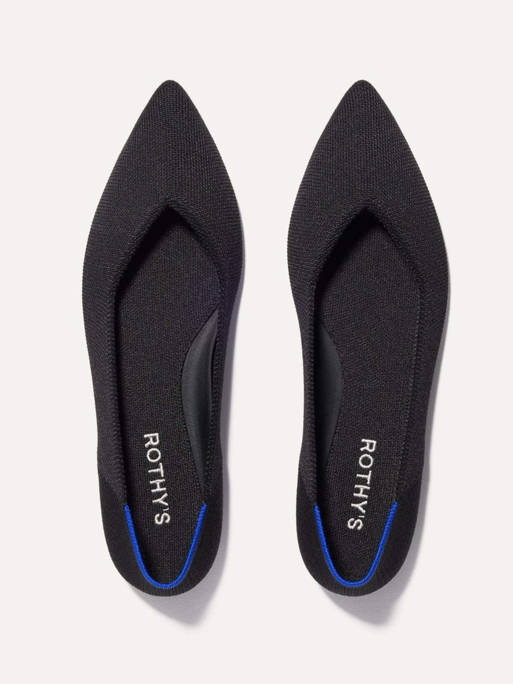 Rothy's The Point Knit Classic Ballet Flats in Black Size 7.5
